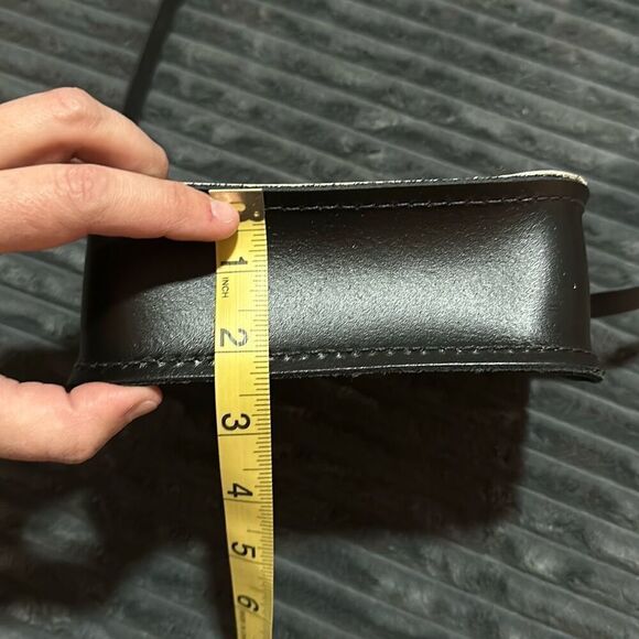 The Cambridge Satchel Company Small Leather Crossbody Bag Black & White - Picture 4 of 9